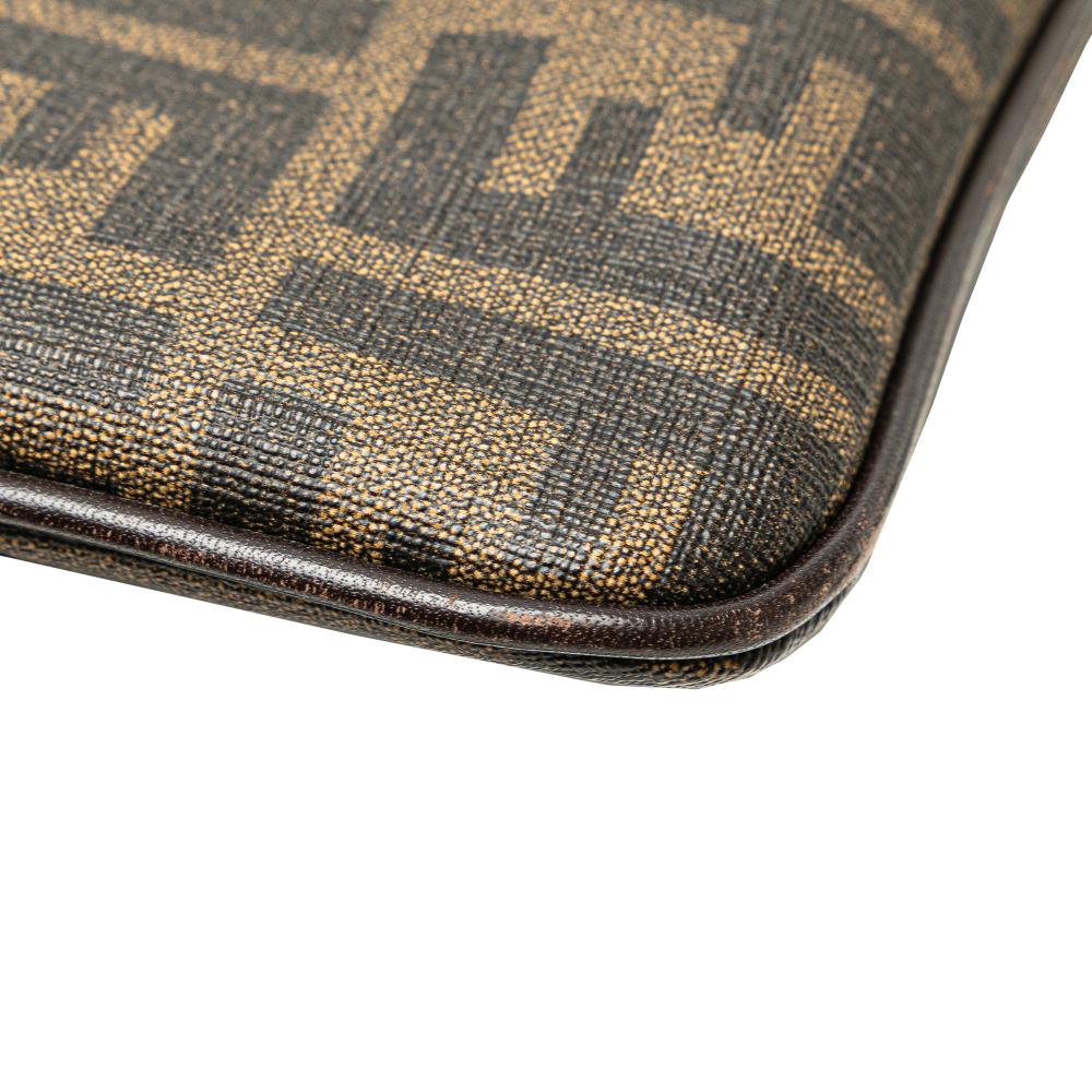 Fendi B Fendi Brown Coated Canvas Fabric Zucca Crossbody Italy