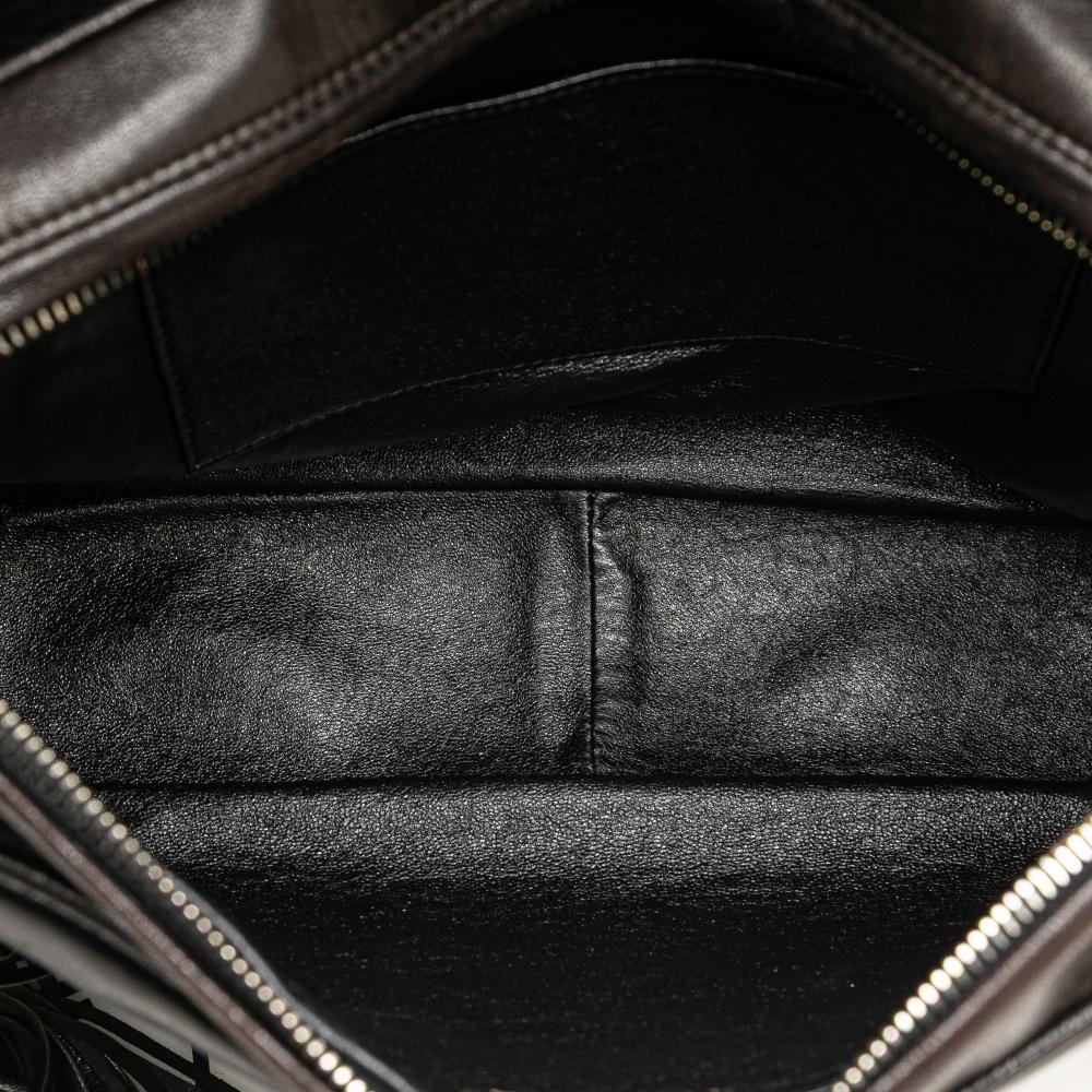 Chanel B Chanel Black Lambskin Leather Leather CC Lambskin Flap Tassel Crossbody Italy