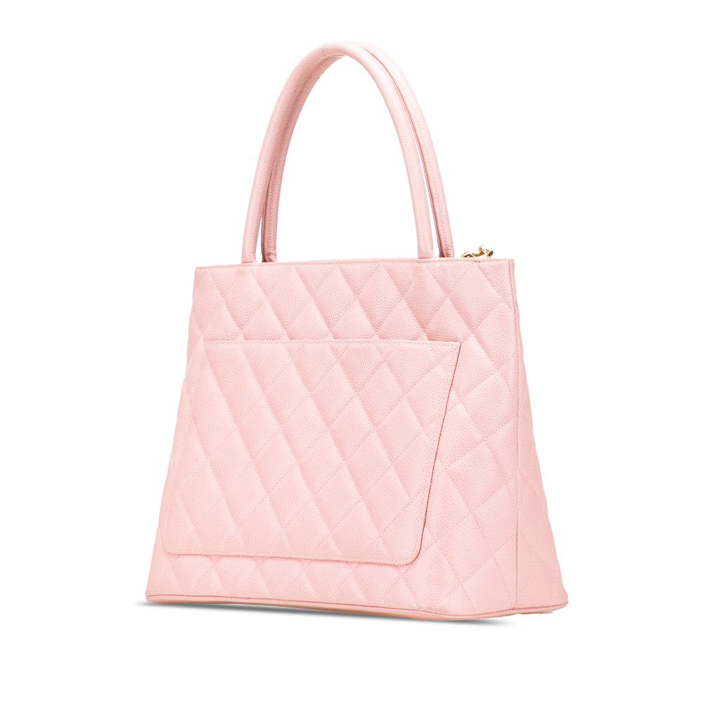 Chanel B Chanel Pink Caviar Leather Leather Caviar Medallion Tote France