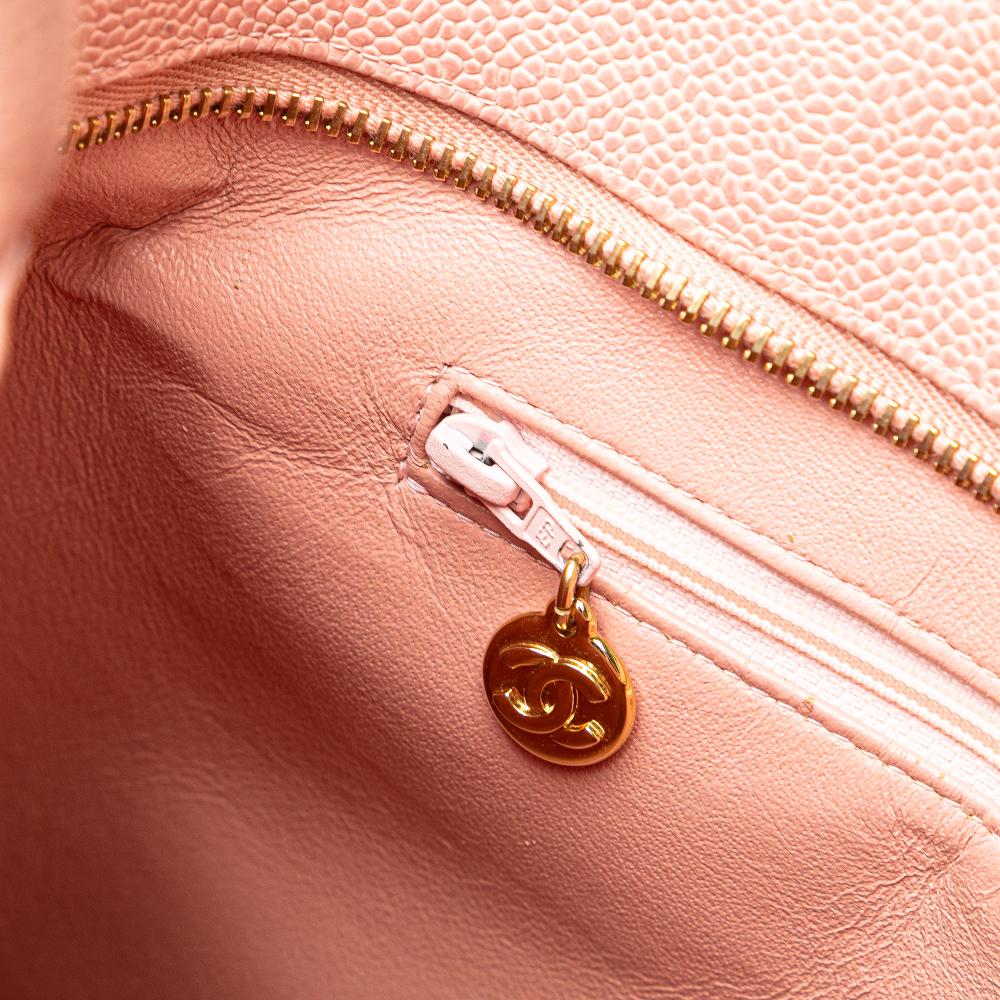 Chanel B Chanel Pink Caviar Leather Leather Caviar Medallion Tote France