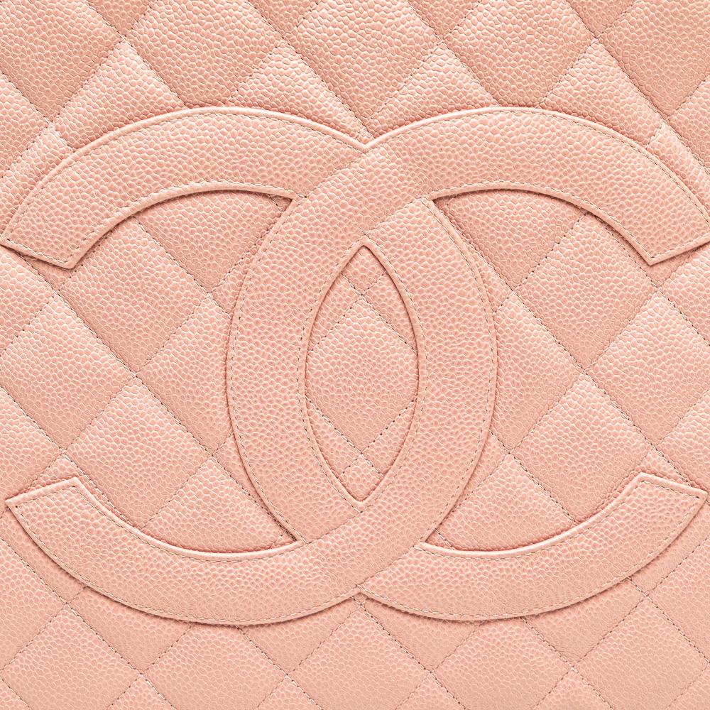 Chanel B Chanel Pink Caviar Leather Leather Caviar Medallion Tote France