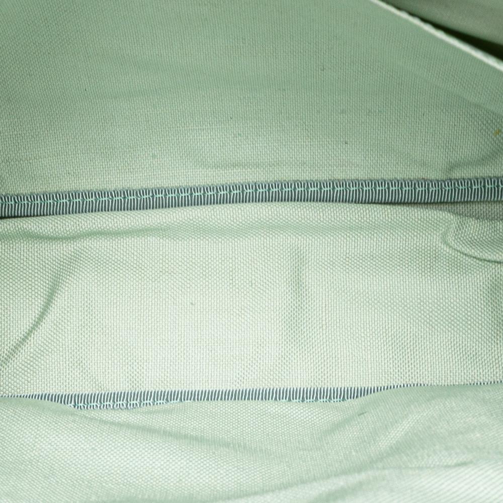 Gucci B Gucci Green Mint Canvas Fabric Small Floral Childrens Tote Italy