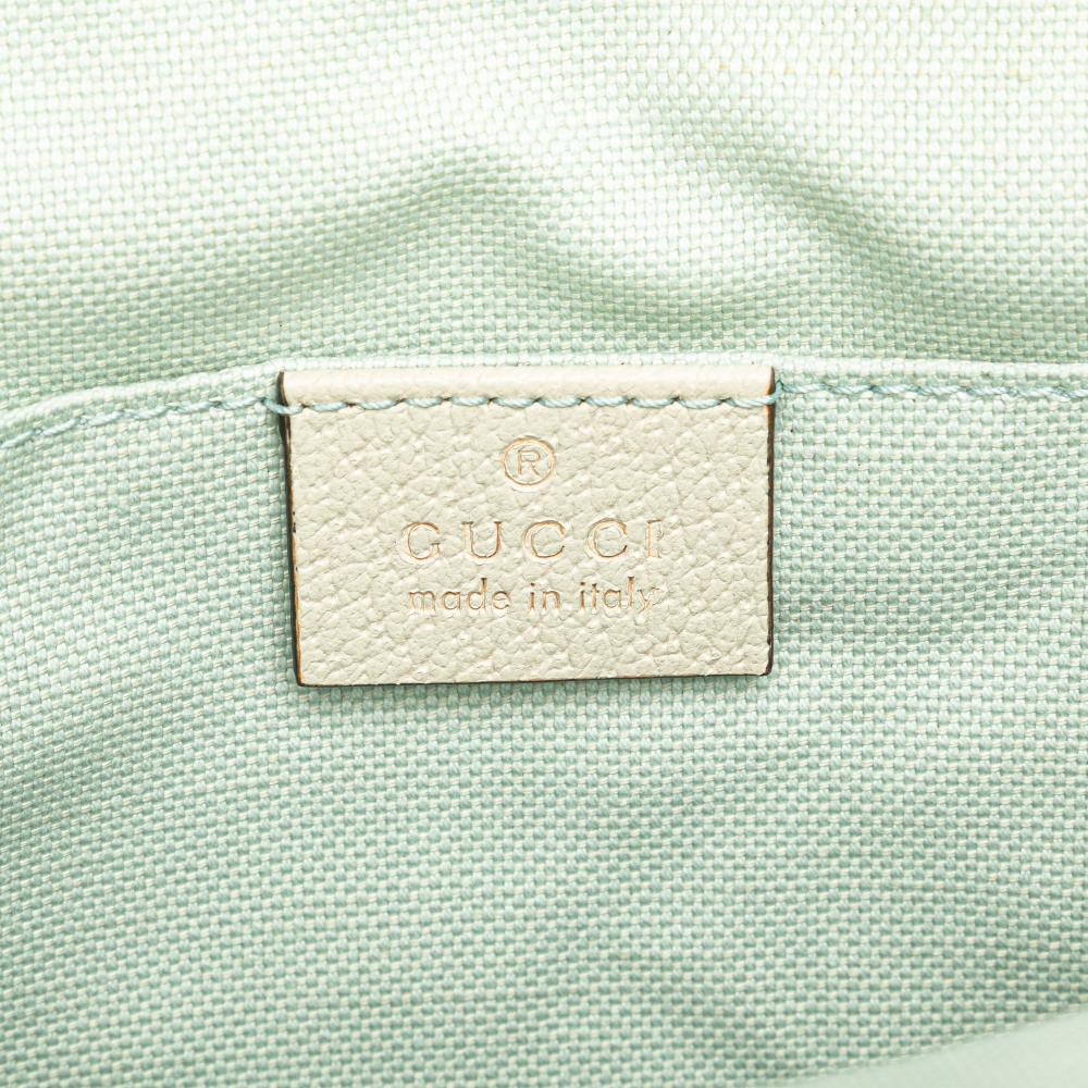 Gucci B Gucci Green Mint Canvas Fabric Small Floral Childrens Tote Italy