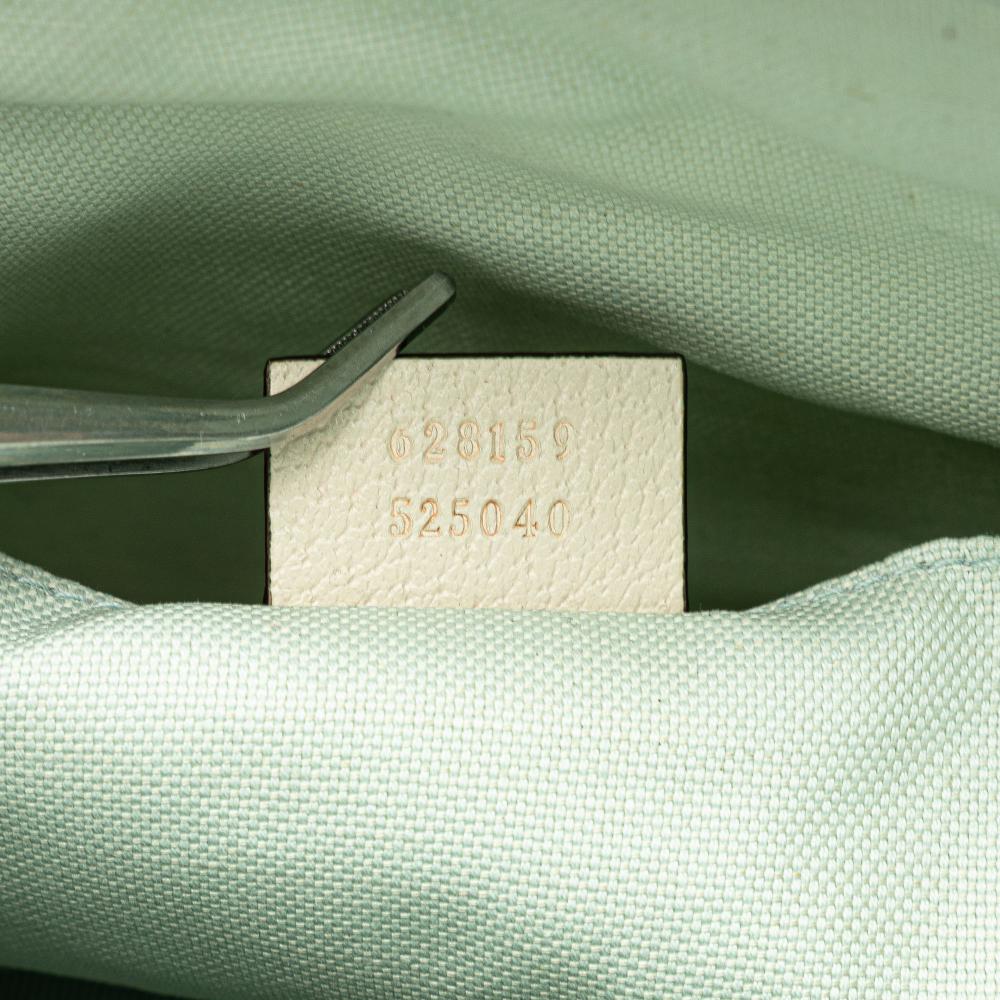 Gucci B Gucci Green Mint Canvas Fabric Small Floral Childrens Tote Italy