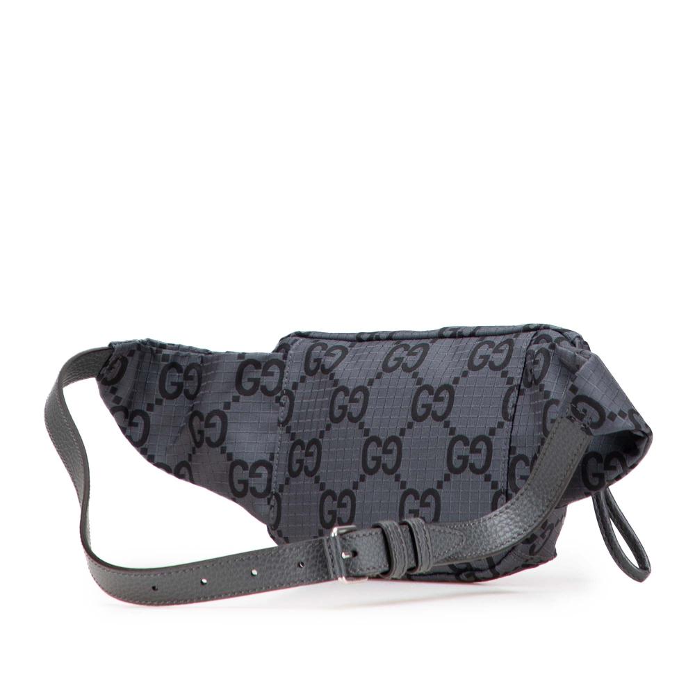 Gucci AB Gucci Gray Nylon Fabric GG Ripstop Belt Bag Italy