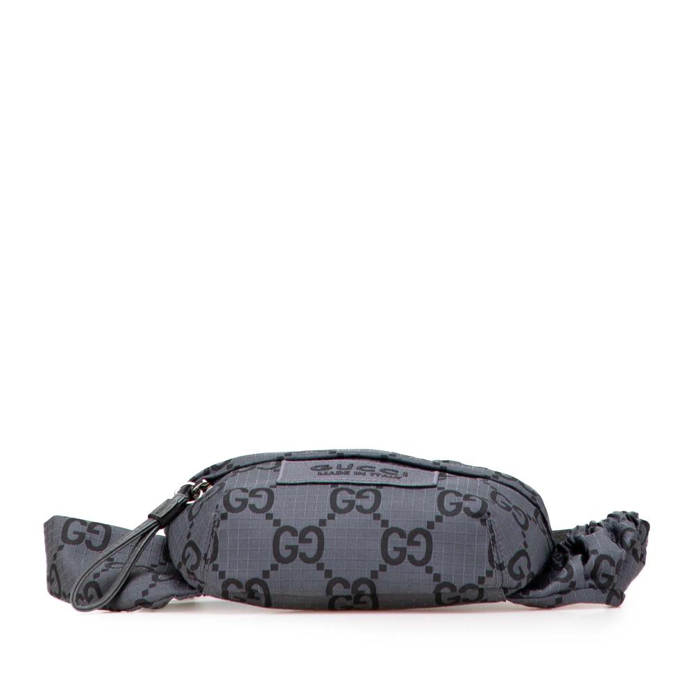 Gucci AB Gucci Gray Nylon Fabric GG Ripstop Belt Bag Italy