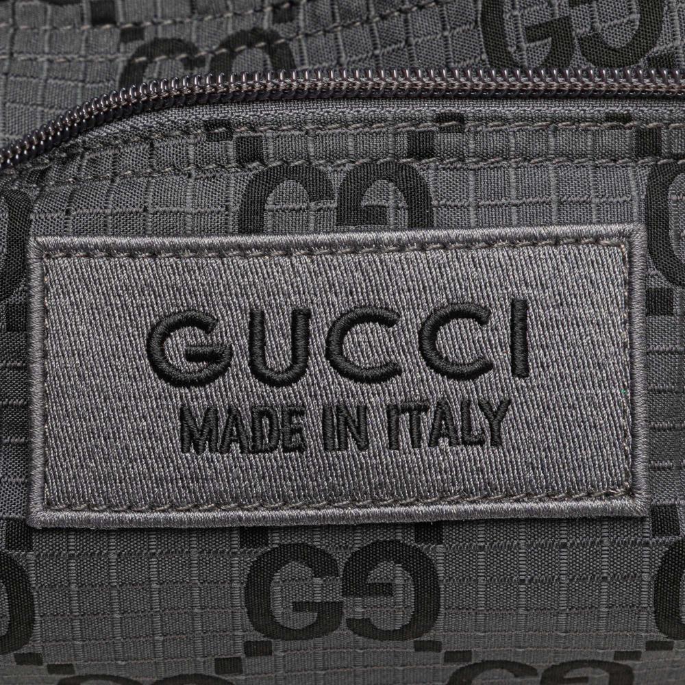 Gucci AB Gucci Gray Nylon Fabric GG Ripstop Belt Bag Italy