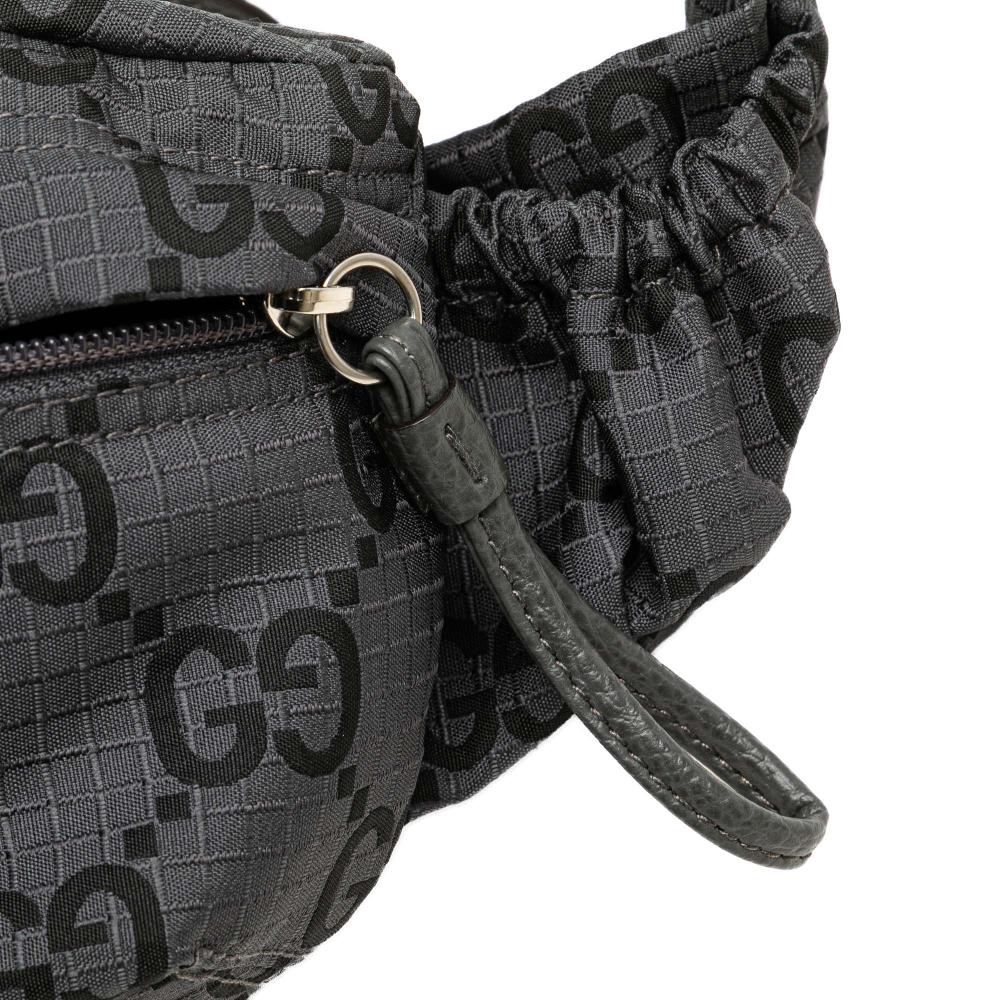 Gucci AB Gucci Gray Nylon Fabric GG Ripstop Belt Bag Italy