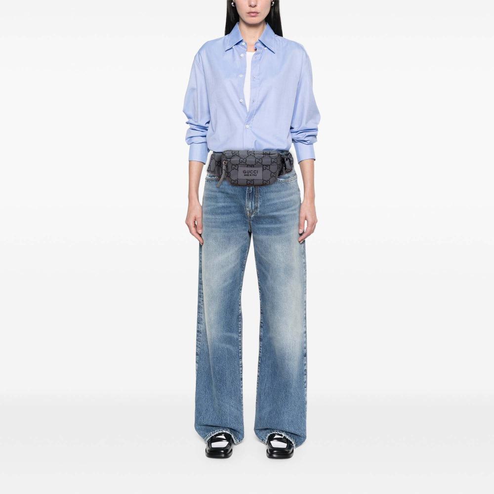 Gucci AB Gucci Gray Nylon Fabric GG Ripstop Belt Bag Italy