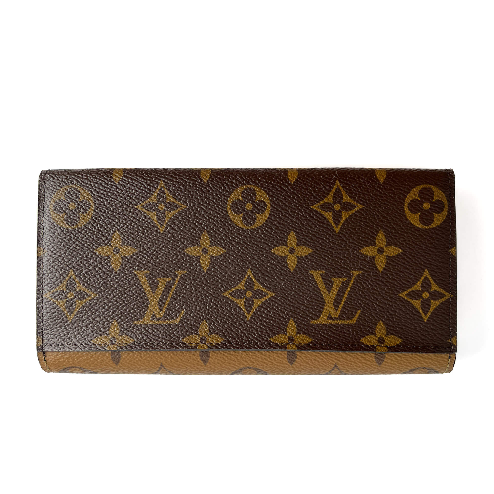 Louis Vuitton Emilie Long Canvas Envelope Wallet Monogram Reverse