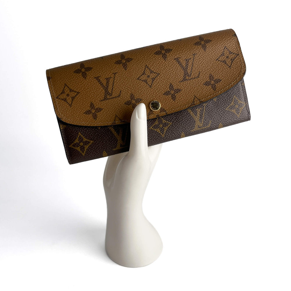 Louis Vuitton Emilie Long Canvas Envelope Wallet Monogram Reverse