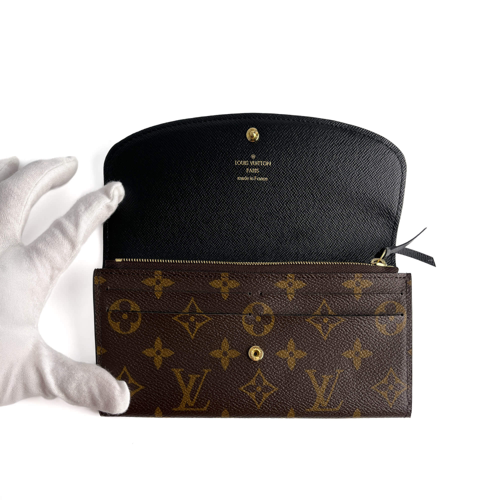 Louis Vuitton Emilie Long Canvas Envelope Wallet Monogram Reverse
