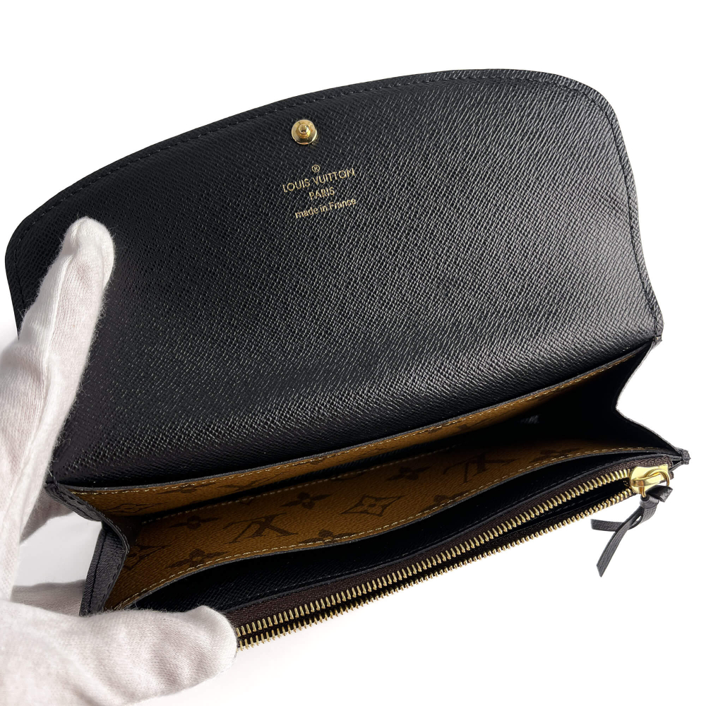 Louis Vuitton Emilie Long Canvas Envelope Wallet Monogram Reverse
