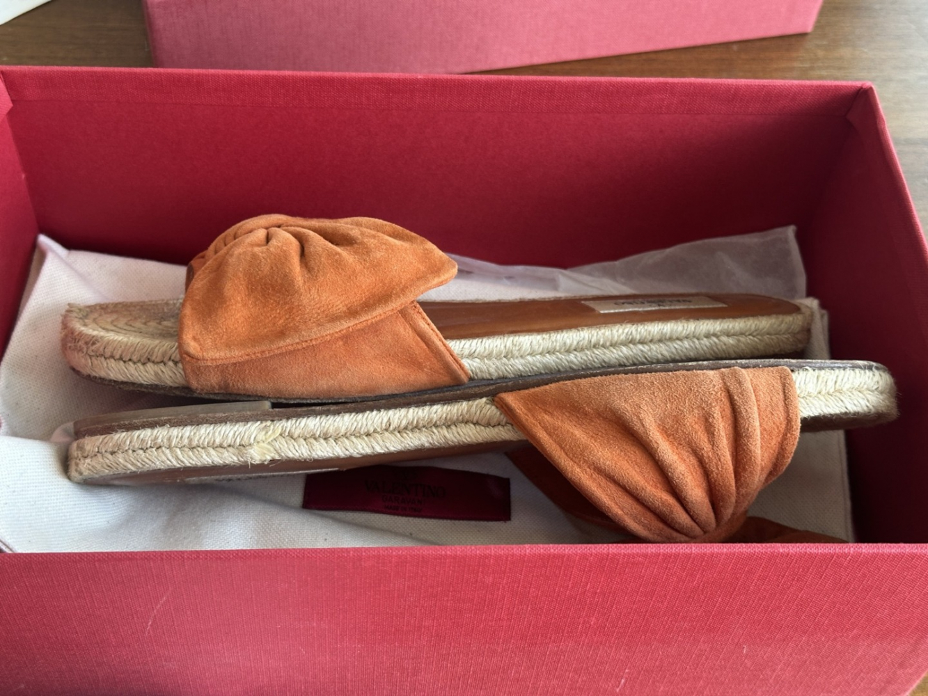 Valentino GARAVANI Suede Bow Espadrille Slide Sandal