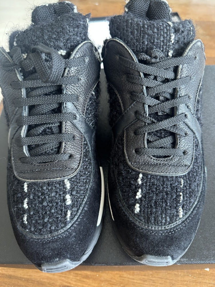 Chanel Black Tweed Sneaker