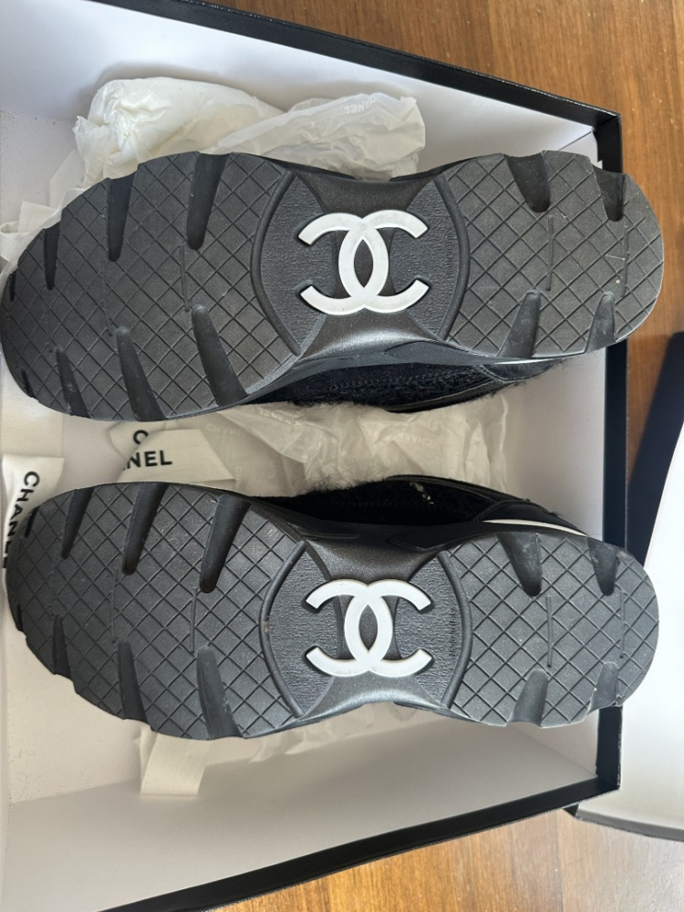 Chanel Black Tweed Sneaker