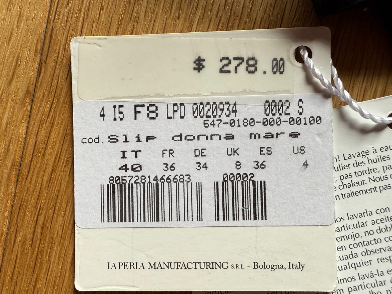 La Perla Sleek nautical black bikini bottoms