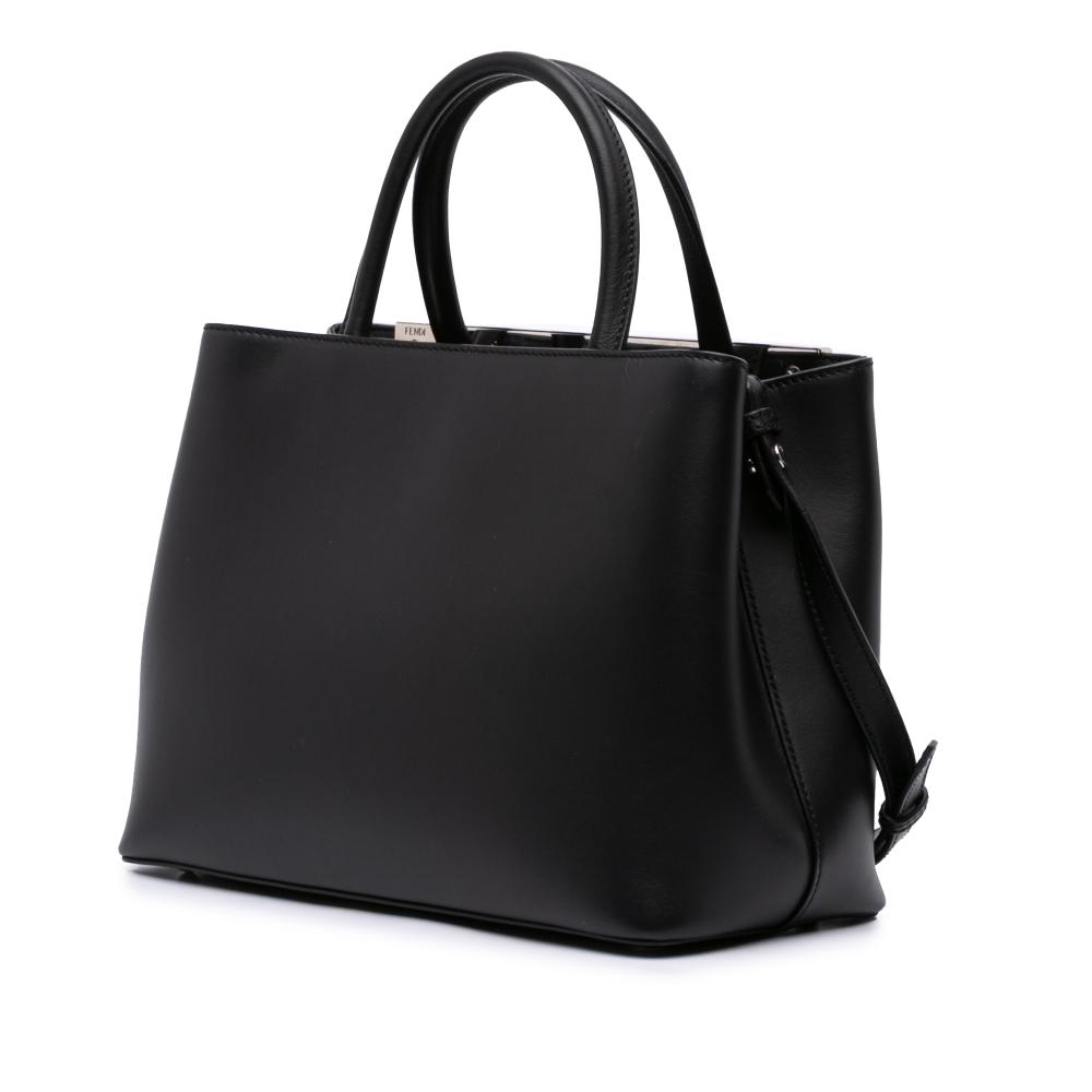 Fendi B Fendi Black Calf Leather Petite Studded 2Jours Satchel Italy