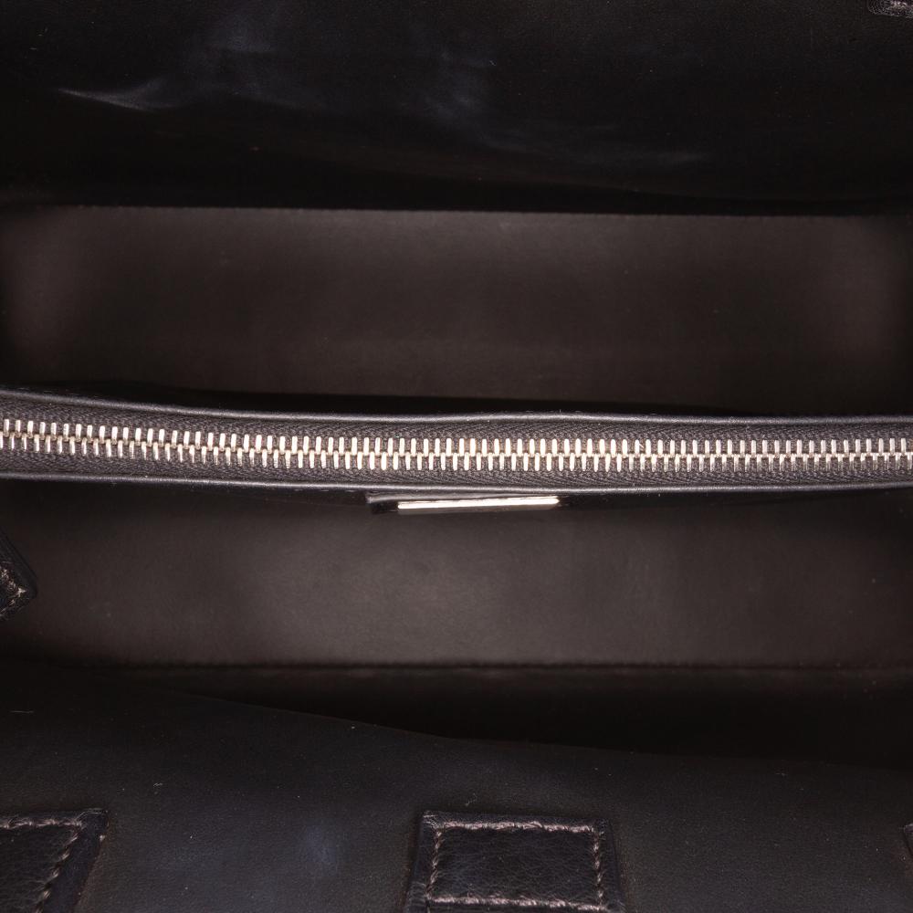 Fendi B Fendi Black Calf Leather Petite Studded 2Jours Satchel Italy