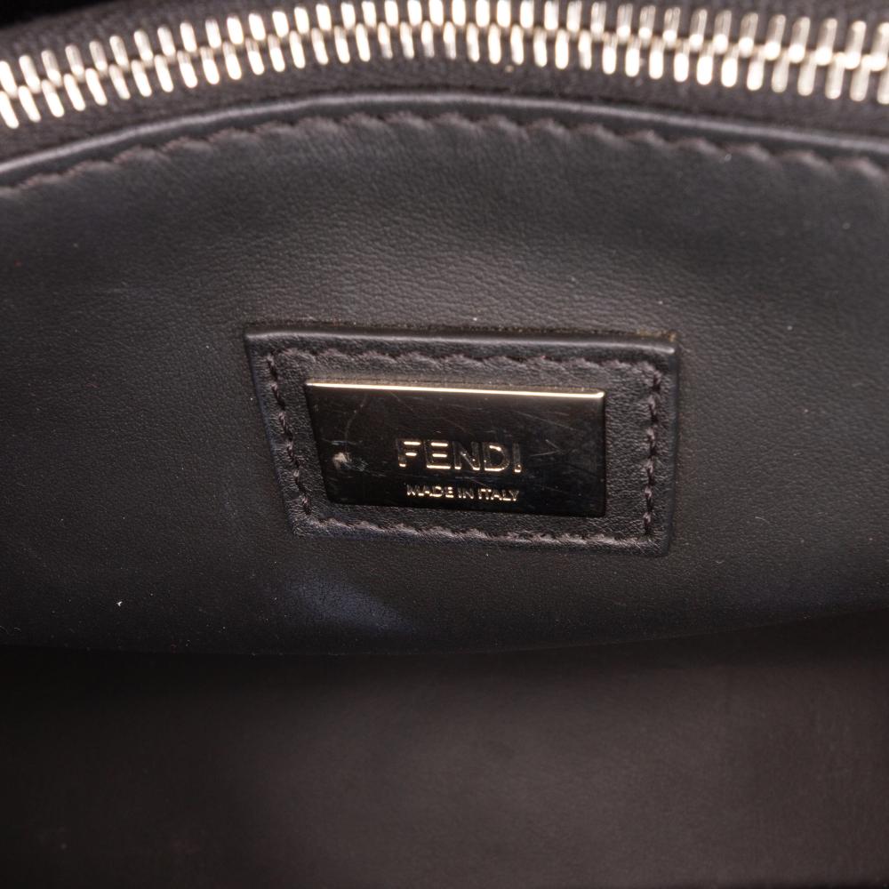 Fendi B Fendi Black Calf Leather Petite Studded 2Jours Satchel Italy