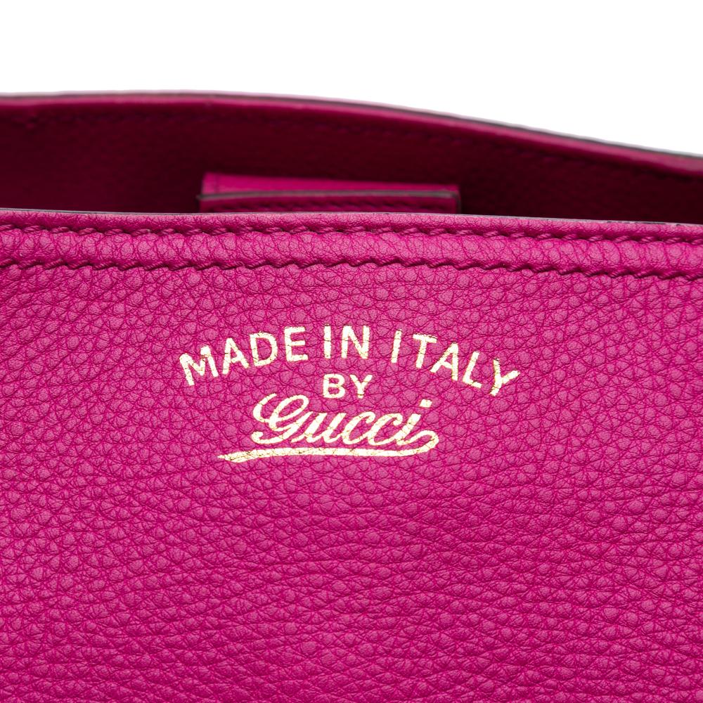 Gucci B Gucci Pink Hot Pink Calf Leather Medium skin Bamboo Shopper Satchel Italy