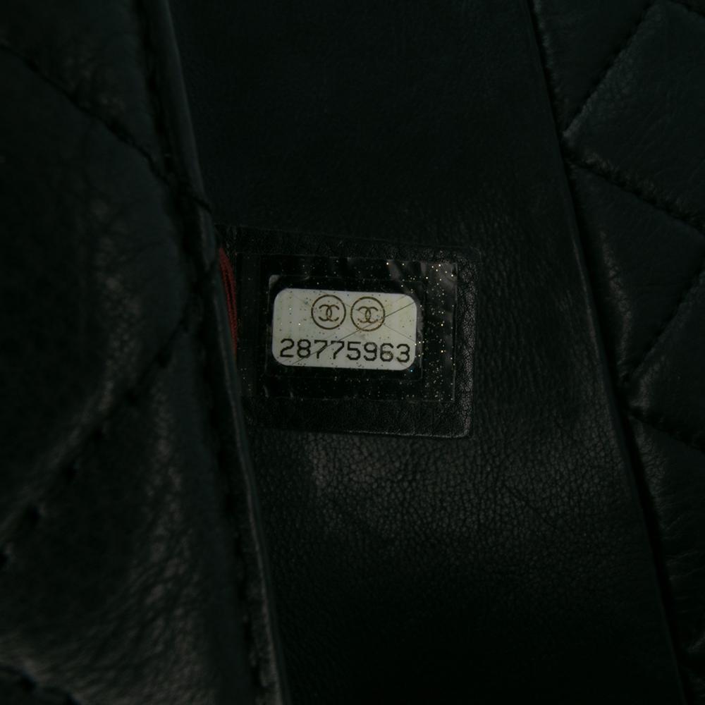 Chanel B Chanel Black Calf Leather Mini Quilted skin Pearl CC Accordion Flap Italy