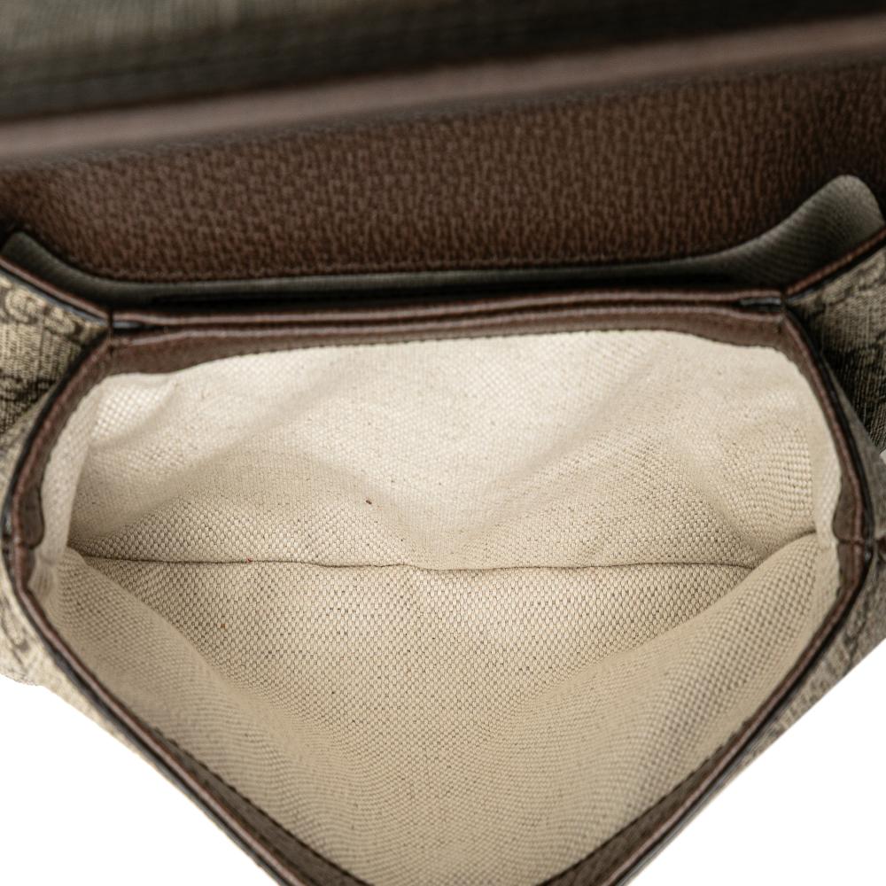 Gucci AB Gucci Brown Beige Coated Canvas Fabric GG Supreme Blondie Belt Bag Italy