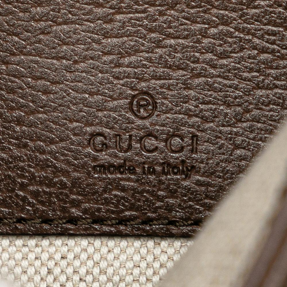 Gucci AB Gucci Brown Beige Coated Canvas Fabric GG Supreme Blondie Belt Bag Italy