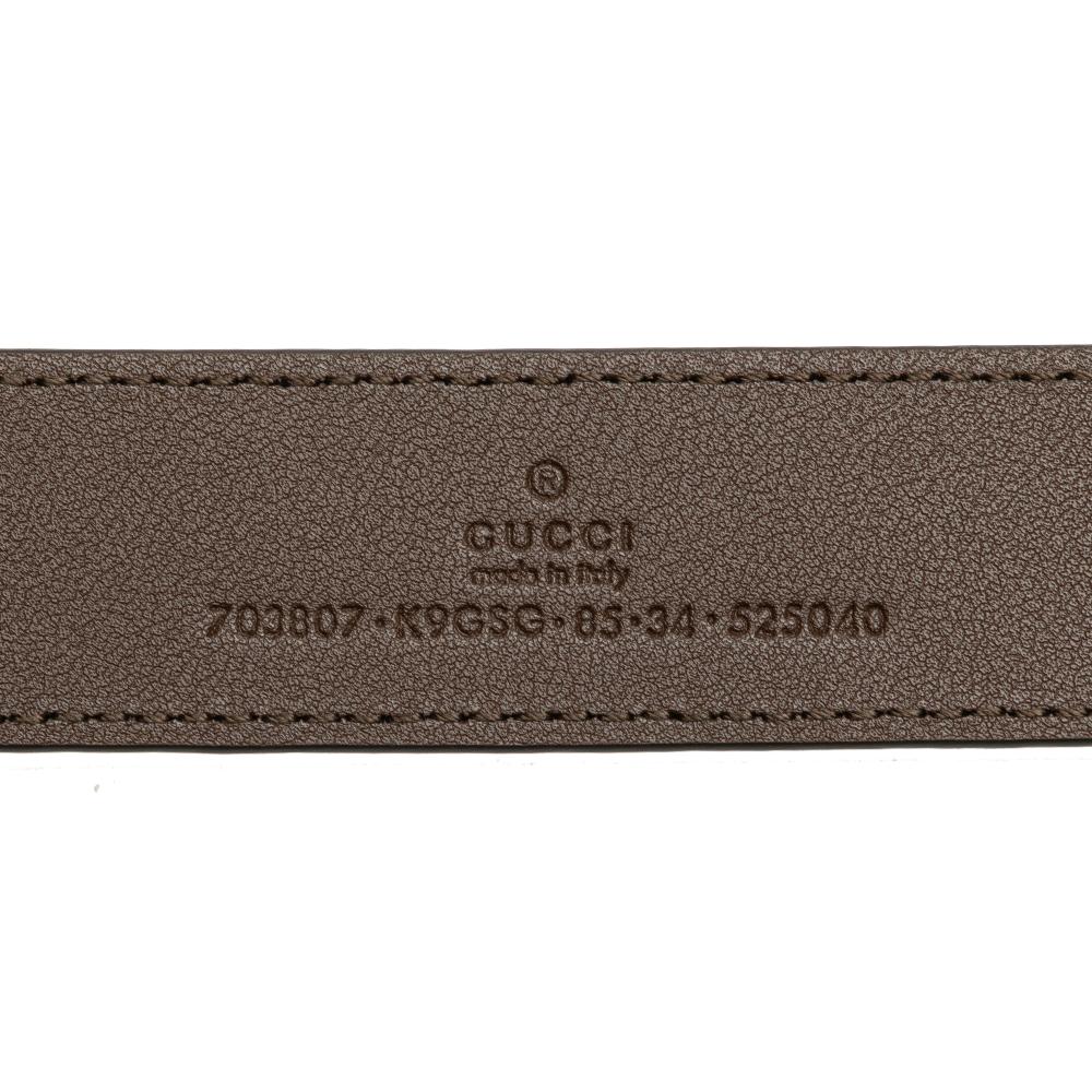 Gucci AB Gucci Brown Beige Coated Canvas Fabric GG Supreme Blondie Belt Bag Italy
