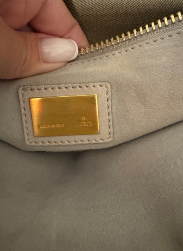 Fendi Peekaboo Lether Handtasche grau mit Echtzertifikat