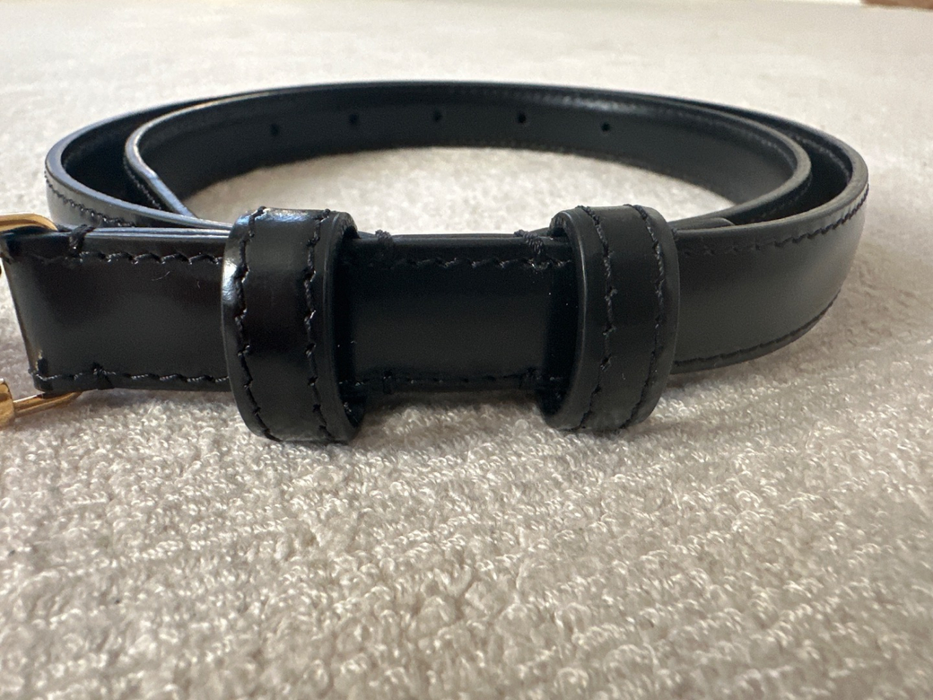 Celine Small 18MM Triomphe belt in taurillon leather