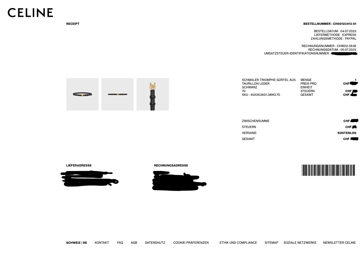 Celine Small 18MM Triomphe belt in taurillon leather