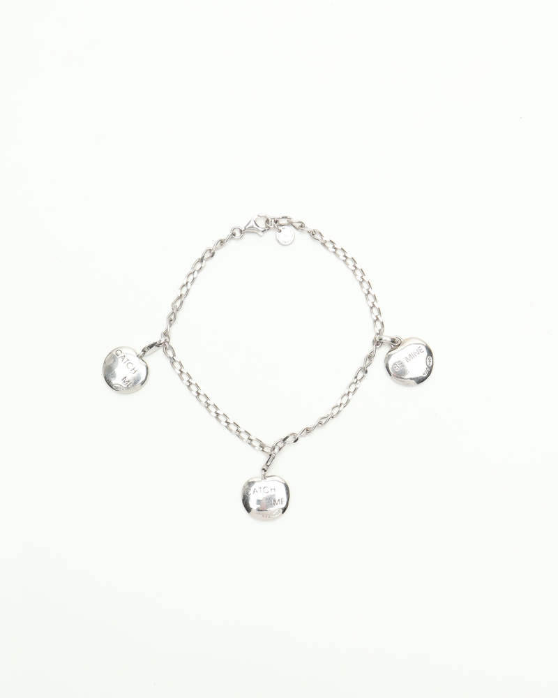 Celine Céline Silver Logo Charm Bracelet