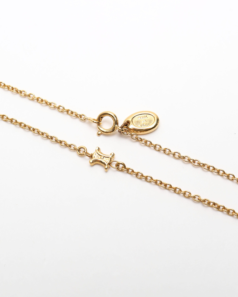 Celine Céline Horse Triophe Gold-tone Necklace