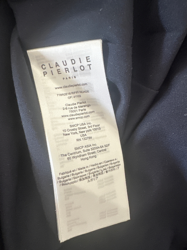 Claudie Pierlot Robe Rififi nuage bleu marine