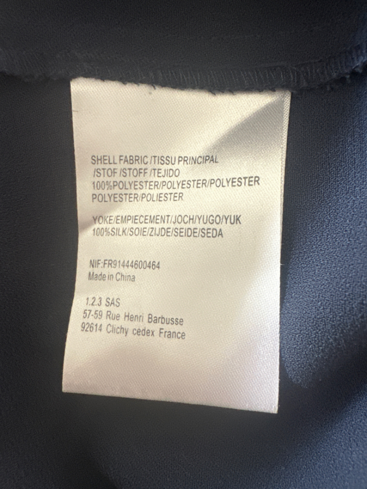 123 Paris Sleeveless navy dress with rhinestone collar