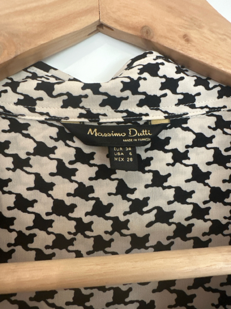 Massimo Dutti Bluse mit Hahnentrittmuster