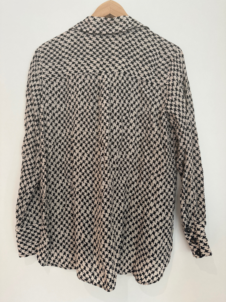 Massimo Dutti Bluse mit Hahnentrittmuster