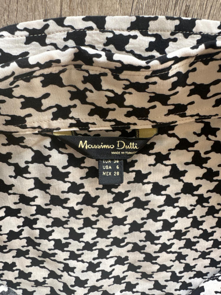 Massimo Dutti Bluse mit Hahnentrittmuster