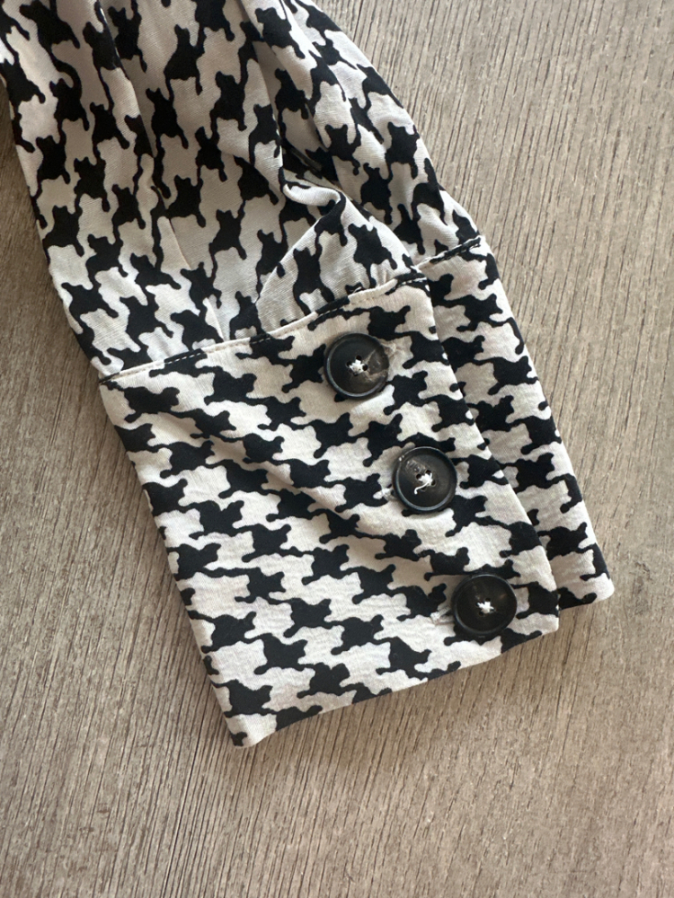 Massimo Dutti Bluse mit Hahnentrittmuster