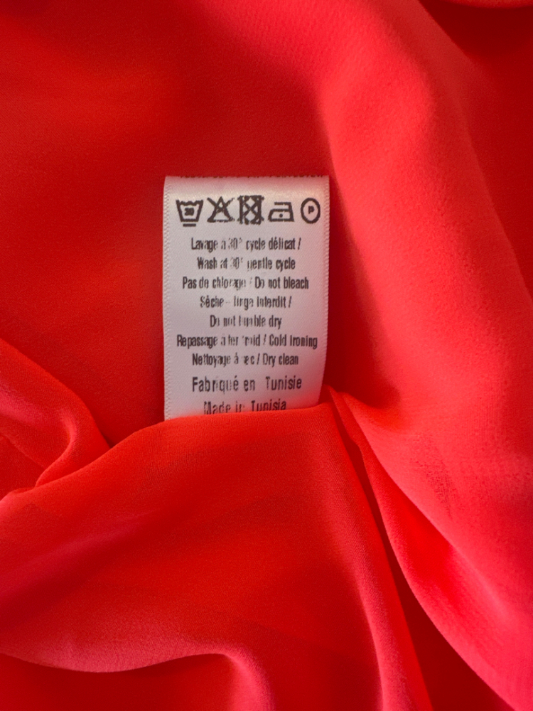 Claudie Pierlot Flashy orange dress with lace on sleeves