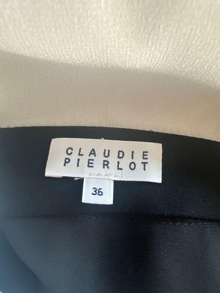 Claudie Pierlot Robe RINGO courte noire et blanche,