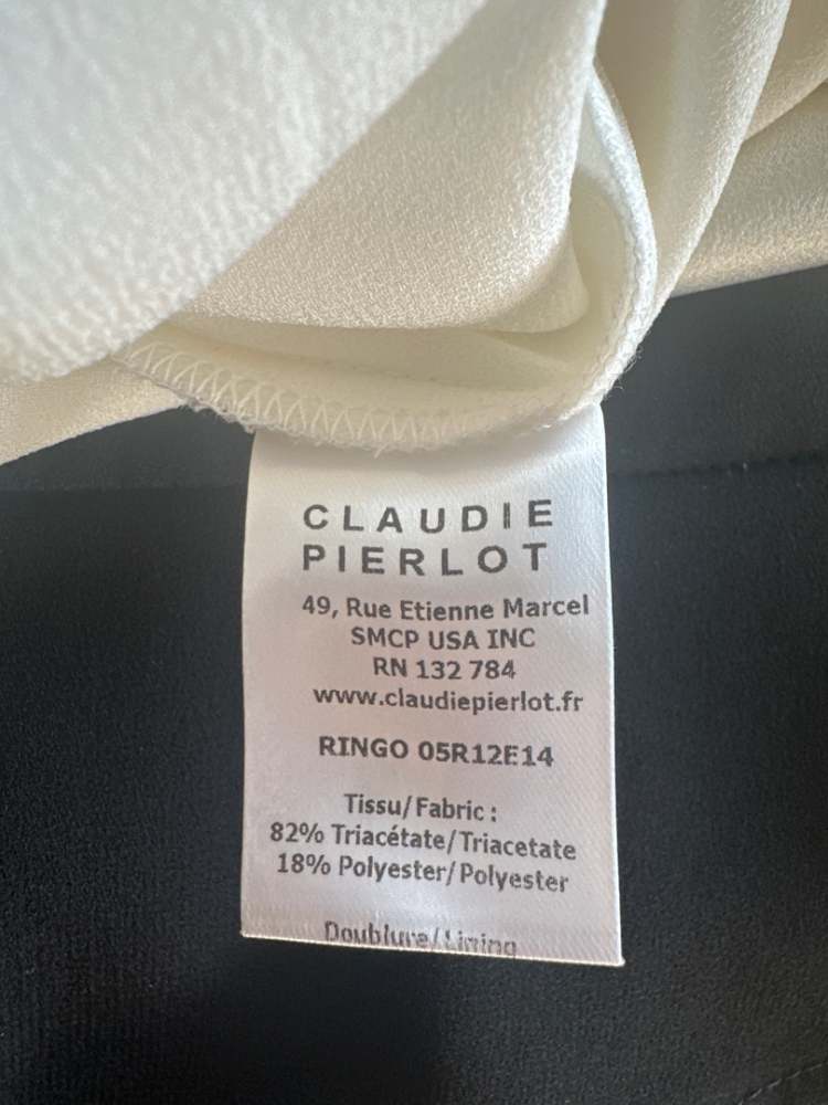 Claudie Pierlot Robe RINGO courte noire et blanche,