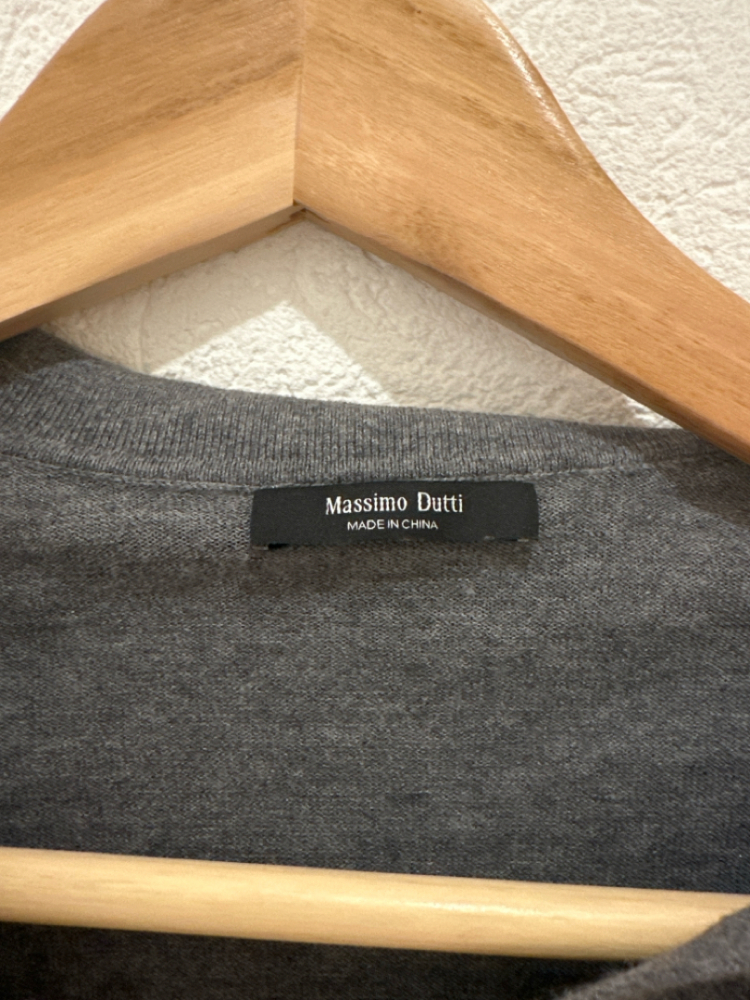 Massimo Dutti Top gris coton-soie