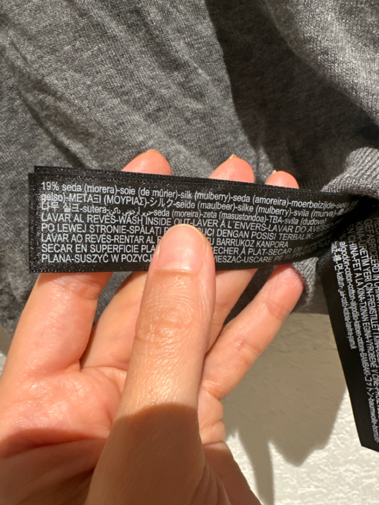 Massimo Dutti Top gris coton-soie