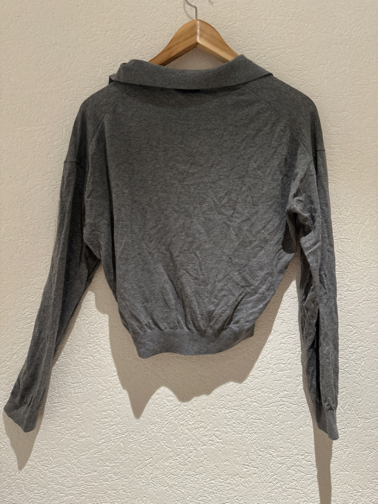 Massimo Dutti Top gris coton-soie
