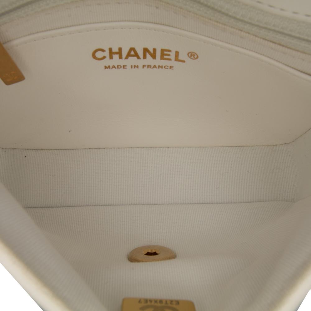 Chanel White Mini Square Classic Lambskin Casino Royale Charms Single Flap France
