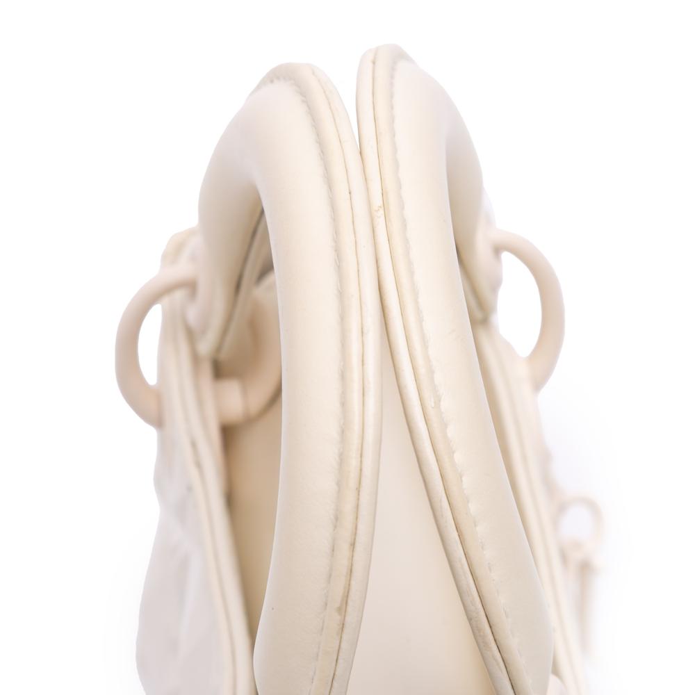 Christian Dior B Dior White Calf Leather Micro Ultra Matte skin Cannage Diamond Motif Lady Dior Italy