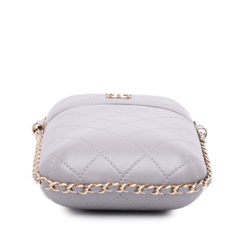 Chanel AB Chanel Gray Lambskin Leather Leather CC Quilted Lambskin Chain Around Phone Holder Italy