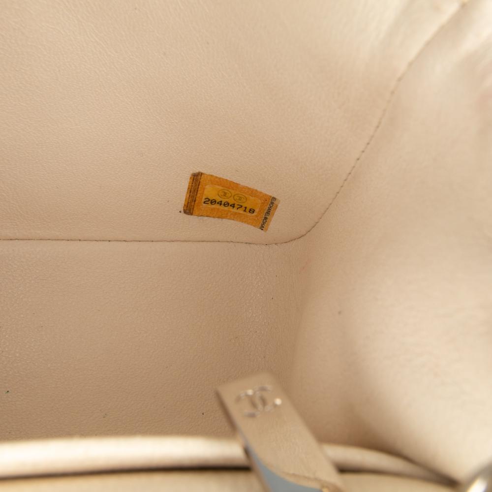 Chanel B Chanel Gold Light Gold Caviar Leather Leather Mini Square Classic Caviar Single Flap Italy